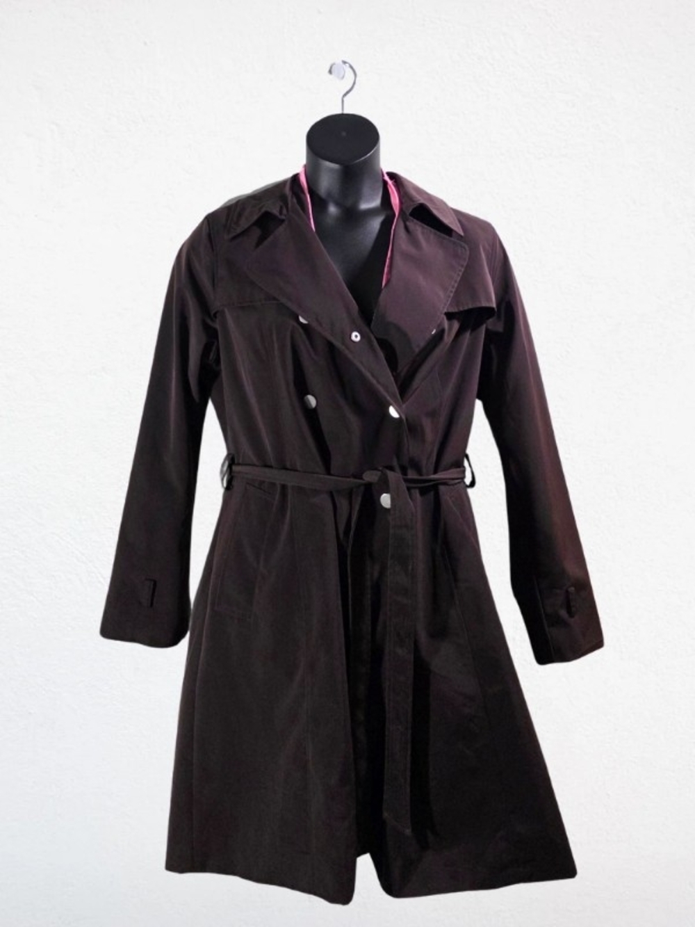 New York & Company Dark Brown Trench Coat with Belt